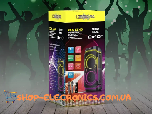 Акустическая переносная колонка ZXX-5540 100Вт с двумя микрофонами