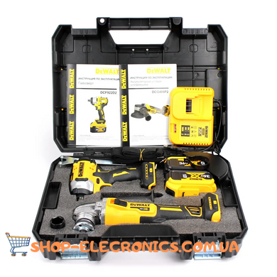 Набор 2в1 ( Аккумуляторная болгарка Dewalt DCG413 + Гайковерт Dewalt DCF922 )