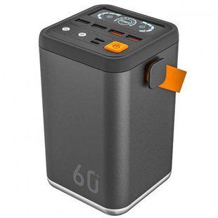 Павербанк 60000 mAh для ноутбука роутера планшета PD+QC 36W, Power Bank с фонариком