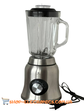 Стационарный блендер с кофемолкой (для измельчения овощей и фруктов, серебристый цвет) 1000 Вт.