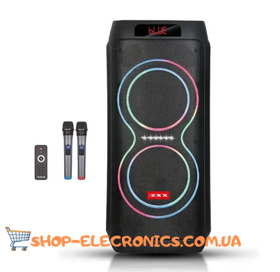 Переносная портативная Bluetooth-колонка ZXX-5550 80Вт + 2 микрофона