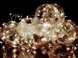 Гирлянда Штора 200LED прозрачные шары (10 шт.) с новогодним наполнением (белый) 3,0мХ0,7м (медная проволока)