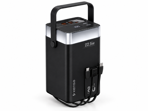 Повербанк Kensa 80000 mAh PD 30W QC/SCP 22.5W з LED-дисплеєм, USB x2 та Type-C