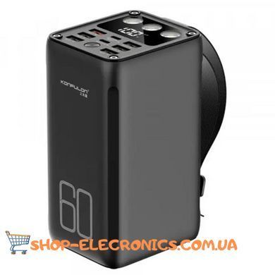 Power Bank Konfulon A28Q 60000mAh 22.5W Black Повербанк Мощный павербанк для роутера и планшета