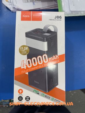 Повербанк 40000 mAh 22.5W Hoco Power bank Powermaster J86B з ліхтариком акумулятор до телефону