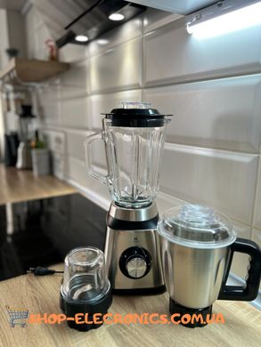 Кухонный блендер 1000 Вт. Henschll 3 в 1 (кофемолка, измельчитель, мясорубка) чаша 1,5 л.