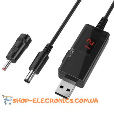 USB кабель шнур переходник для Wi-Fi роутера 5V на 9V (DC 5,5х2,1мм) от павербанка