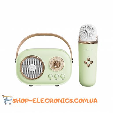 Портативна колонка з мікрофоном Platinum C-20 BT/TF/USB/FM з вологозахистом 5 Вт, зелена