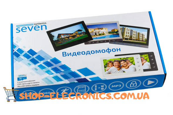 Комплект домофону 7 дюймів з панеллю виклику SEVEN DP-7574 Kit black