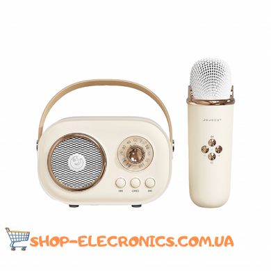 Портативная колонка с микрофоном Platinum C-20 BT/TF/USB/FM влагозащищенная 5 Вт,бежевая