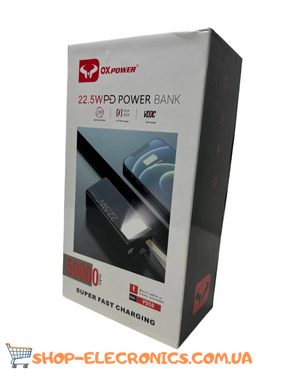 Power Bank 50000 mAh с быстрой зарядкой и фонариком, повербанк черный цвет