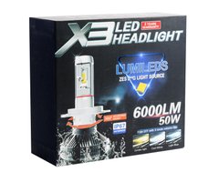 Автомобільні Лід лампи X3 H4 (6000Lm 6500K) + 2 колірних фільтра