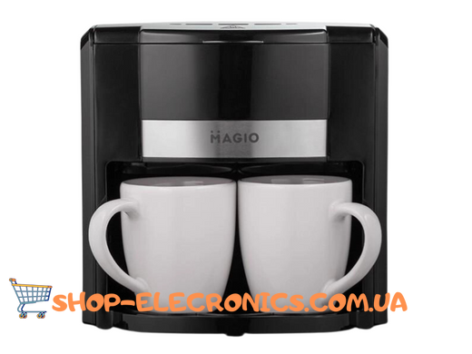 Крапельна кавоварка 450 Вт 0,3 л на 2 чашки (чорного кольору) Magio 450