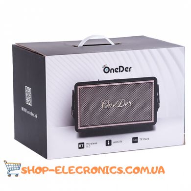 портативная колонка OneDer D6 BT/TF/USB/AUX 40 Вт, чорная