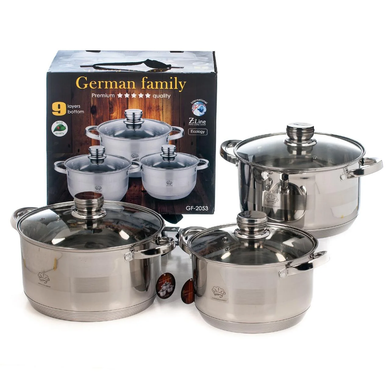 Набір каструль для кухні German Family GF-2053 (6 предметів)