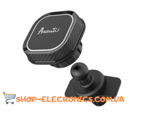 Автотримач магнітний для телефону Android/Apple Black (на дефлектор) Avantis Black 520