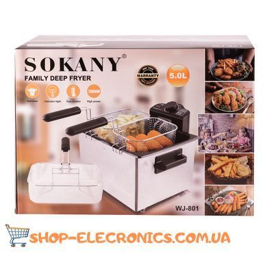 Фритюрниця професійна SOKANY WJ-801 на 5 л із захистом від перегріву