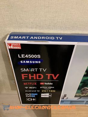 Телевізор Samsung LED 45" 4K Smart TV Bluetooth з Android 13.0 + Кріплення для ТБ