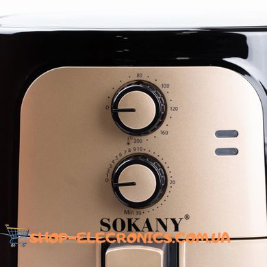 Аэрогриль-фритюрница SOKANY SK-10025 на 6,5 л с механическим управлением, черный