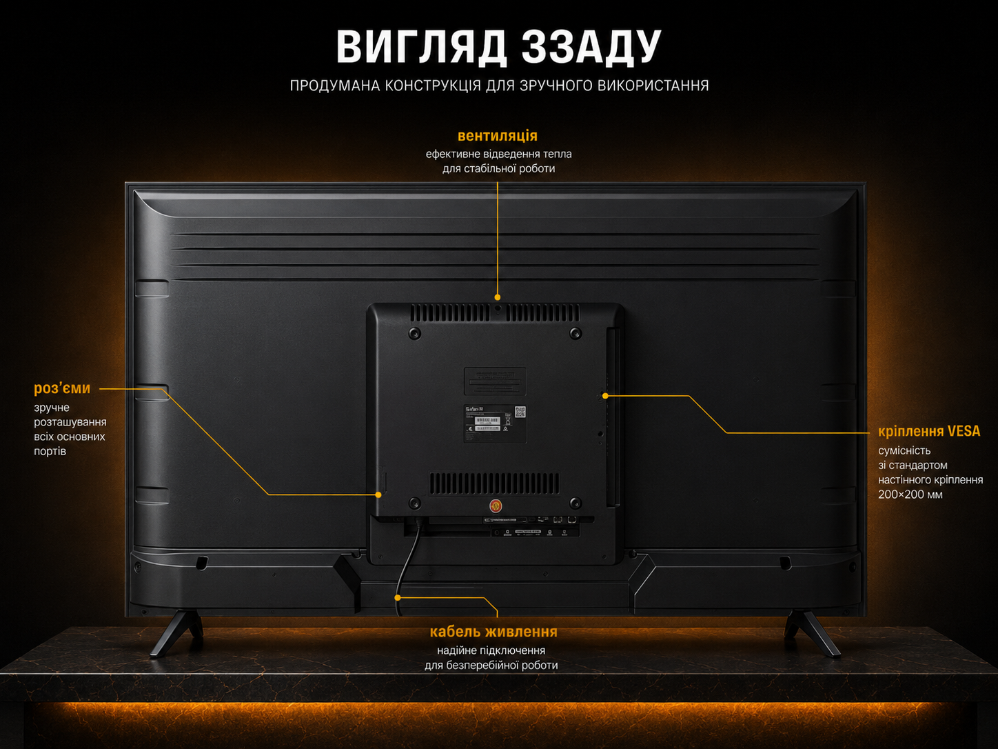 Телевізор Samsung 55 дюймів вигляд ззаду