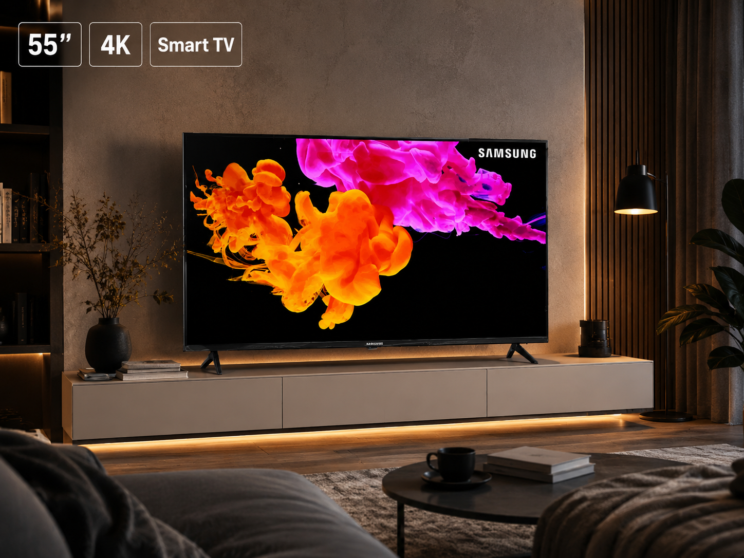 Телевізор Samsung 55 дюймів в інтер’єрі